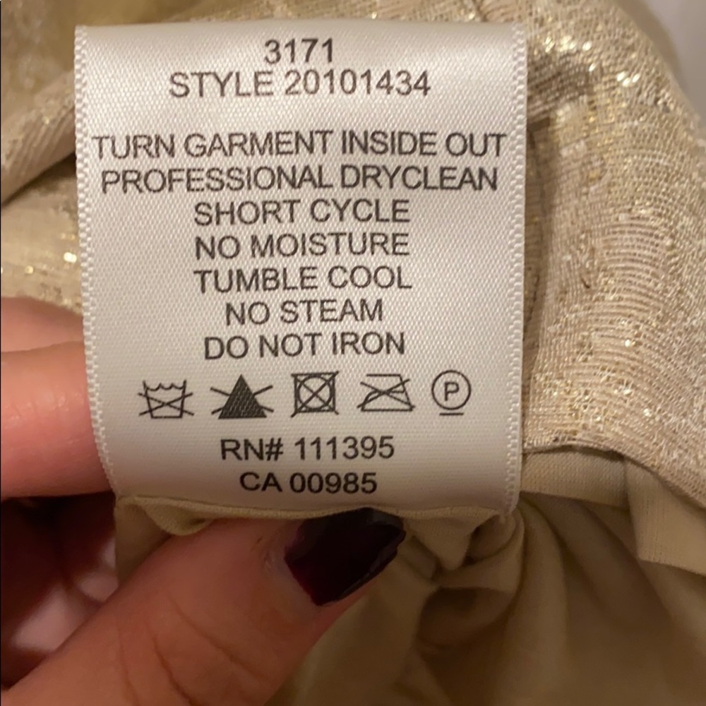 Tory Burch Ardell Ivory Metallic Jacquard linen blend cocktail dress size 0 - Picture 13 of 16
